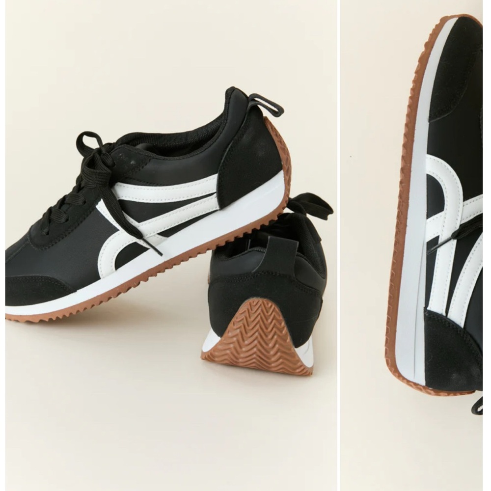 Madeline black stripe sneakers